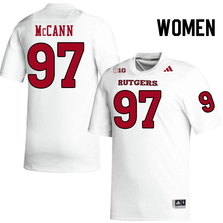 Women #97 Riley McCann Rutgers Scarlet Knights 2024 College Football Jerseys Stitched-White